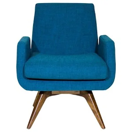 Mid-Century Modern Memory Swivel Chair with Splayed Legs